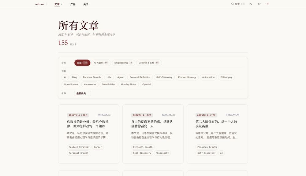 博客文章页上的七月内容批次